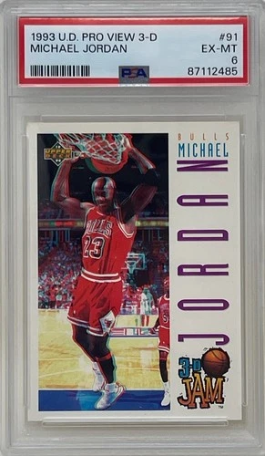 Michael Jordan 1993 Upper Deck Pro View 3-D Bulls NBA Basketball Card #91 PSA 6