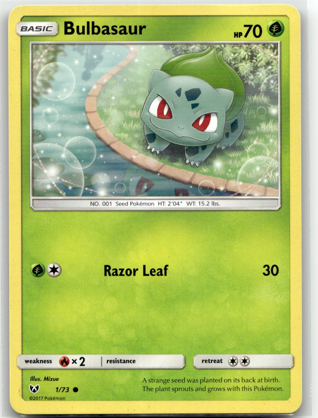 Bulbasaur 1/73 Common Shining Legends Pokemon LP