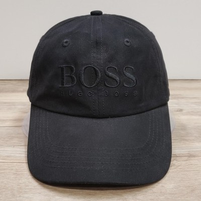 Hugo Boss BOSS Logo Hat Cap Strap Back Mens One Size Black Twill Baseball