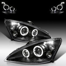 Black Fit 2000-2004 Ford Focus Led Halo Projector Headlights Lamps Leftright Black Fit 2000-2004 Ford Focus Led Halo Projector Headlights Lamps Leftright
