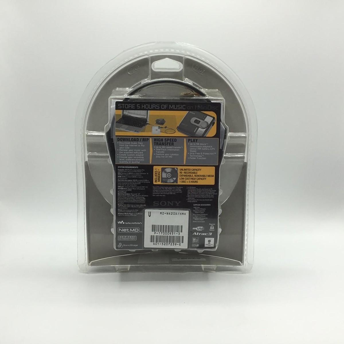 Retro Sony Psyc Net MD Walkman - Digital Music Player Gray (MZ