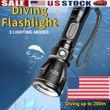 Diving Flashlight Long-range Light Emergency Underwater Lighting for Fishing US
