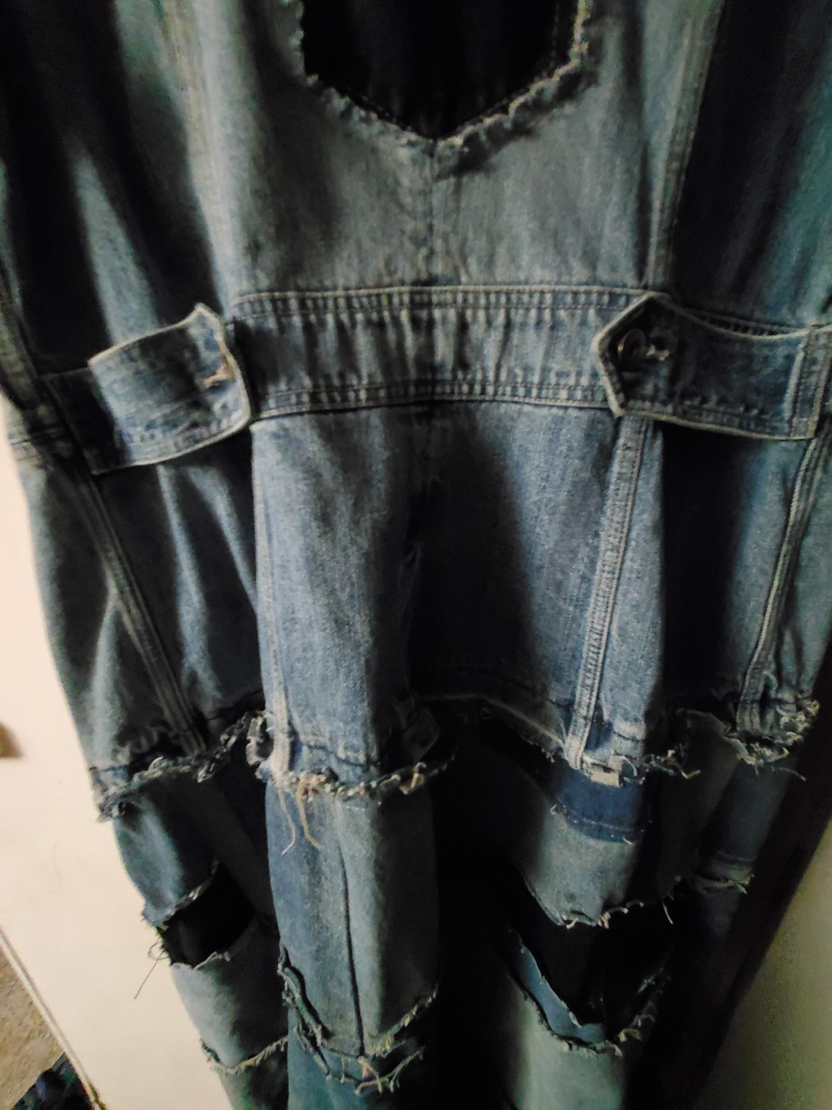 Handmade repurposed denim patchwork  no sleeves d… - image 7