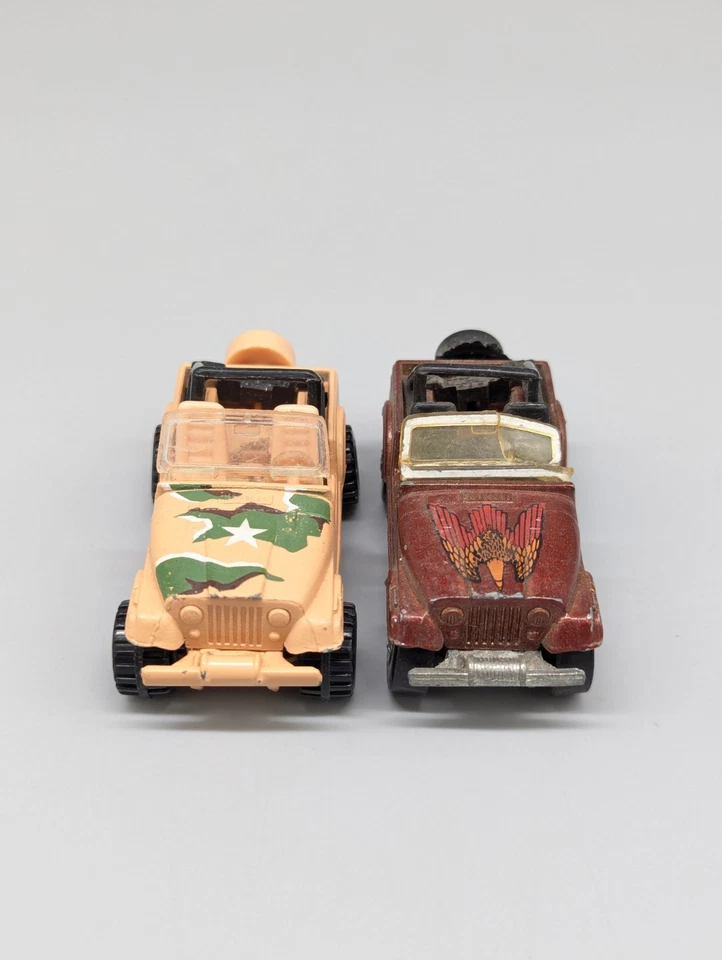 Hot Wheels 1981 Jeep CJ-7 Golden Eagle + Roll Patrol Camo Diecast 1/64 Vintage - Image 2 of 4