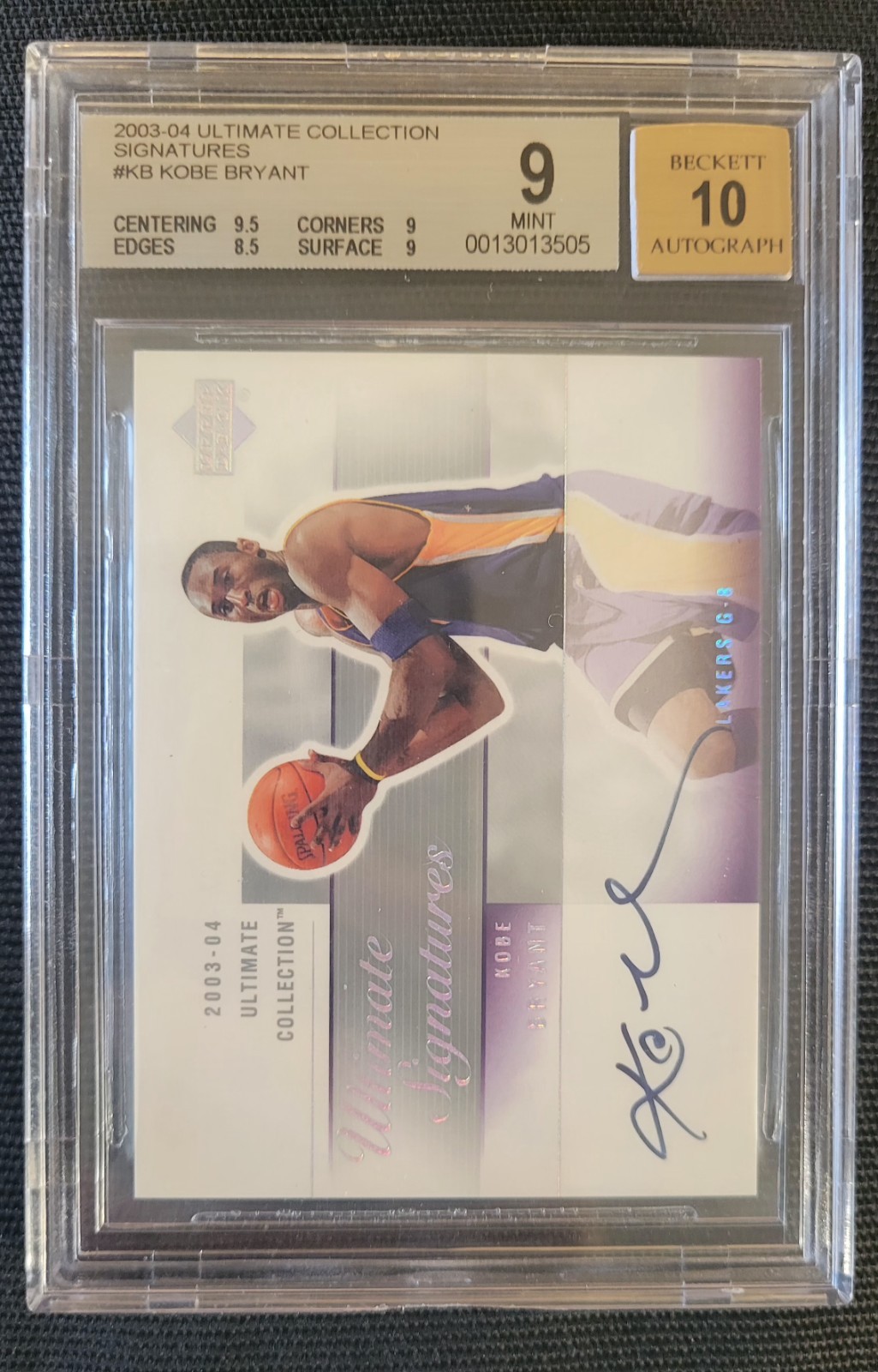 Kobe Bryant 2003-04 UD Ultimate Collection Signatures BGS 9 w/ 10 AUTO On Card