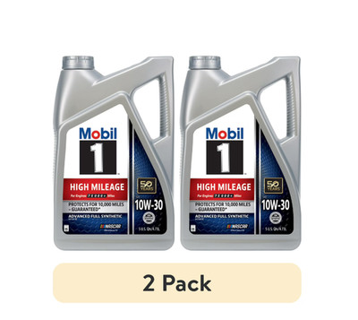 (2 pack) Mobil 1 High Mileage Full Synthetic Motor Oil 10W-30, 5 Quart  HOT SALE