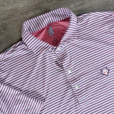 Johnnie-O Featherweight Men's Polo UPF 50 Sun Protection RWB Striped Size M