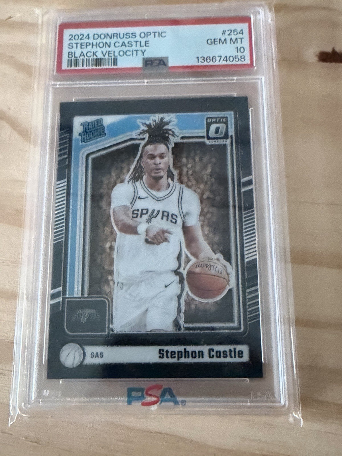 2024 Optic - Rated Rookie Stephon Castle #254 Black Velocity /39 (RC) PSA 10