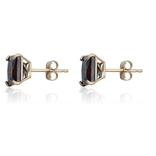 AVORA 14K Yellow Gold 7mm Princess-cut (4 carat total weight) Genuine Onyx Stud - Picture 2 of 6