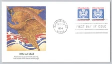 Washington, DC, Official Mail Eagle First Day Cover, Fleetwood Modern 1994