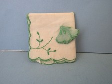 Vintage Women Ladies HANDKERCHIEF Linen Applique Embroidery