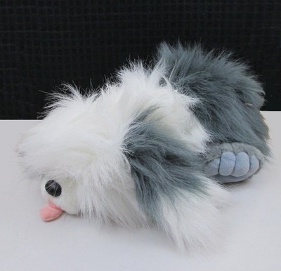 VTG Ganz Googles Sheepdog fluffy Plush Dog Gray White Long Hair Heritage 1988