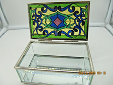 Stained Glass Jewelry Box - Beveled Glass - H...