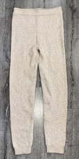 Zara Women  s Beige Sweater Elastic Waist Ankle Pants Size S 782