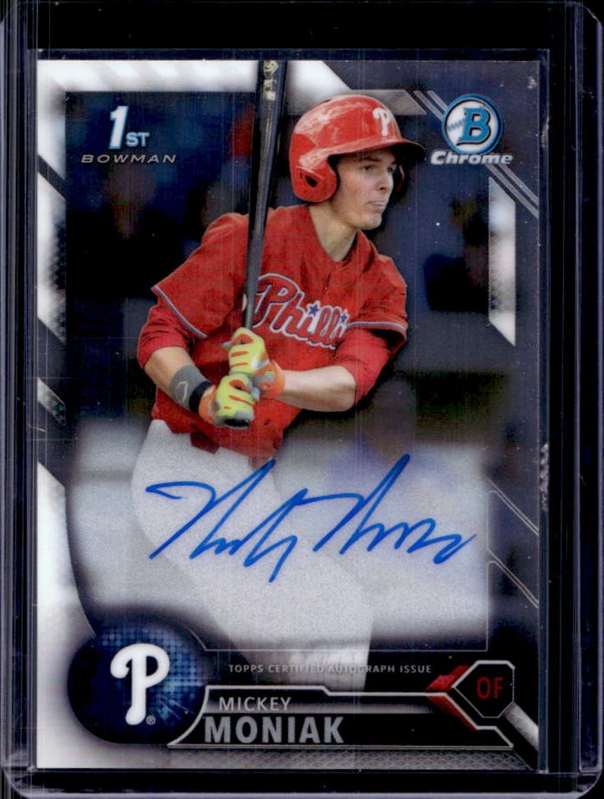 2016 Bowman Draft Mickey Moniak Chrome Auto 1st Prospect #CDA-MM Phillies