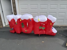NEW Airblown Christmas NOEL Inflatable Outdoor Decoration Lighted 8 Feet Long