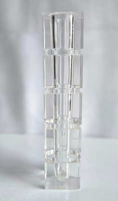 Modern Clear ACRYLIC Square Cubed RETRO ART DECO 6'' Bud Vase  5 x 1.25'' Squares