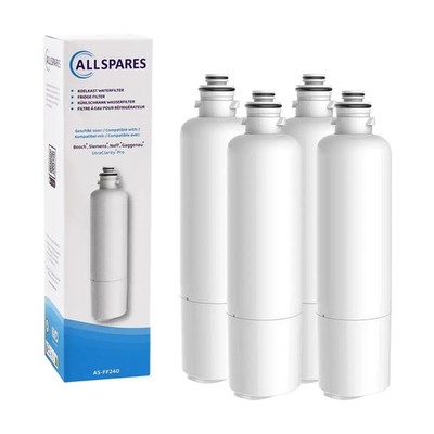 AllSpares Wasserfilter (4x) für Kühlschrank Ultra Clarity Pro geeignet für Bosch