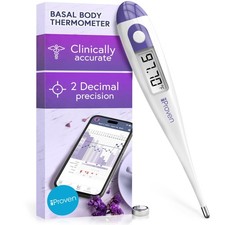 Digital Basal Body Thermometer, 1/100th Degree High Precision, Quick 60-Sec Read