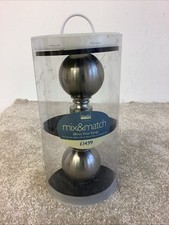 Dunelm Mix & Match Carlton 28mm Silver Curtain Pole Finials (New & Boxed)