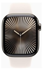 Image of Apple Watch Series 10 46mm Natural Titanium Cellular starlight strap