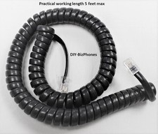 2-Pack Dark Gray Black 9Ft Sonecor Phone Handset Cord TT-Systems BE 5200 5300
