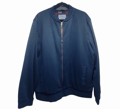 L.L. Bean Bomber Jacket Navy Traditional Fit Plaid Quilted Lining Men's Small