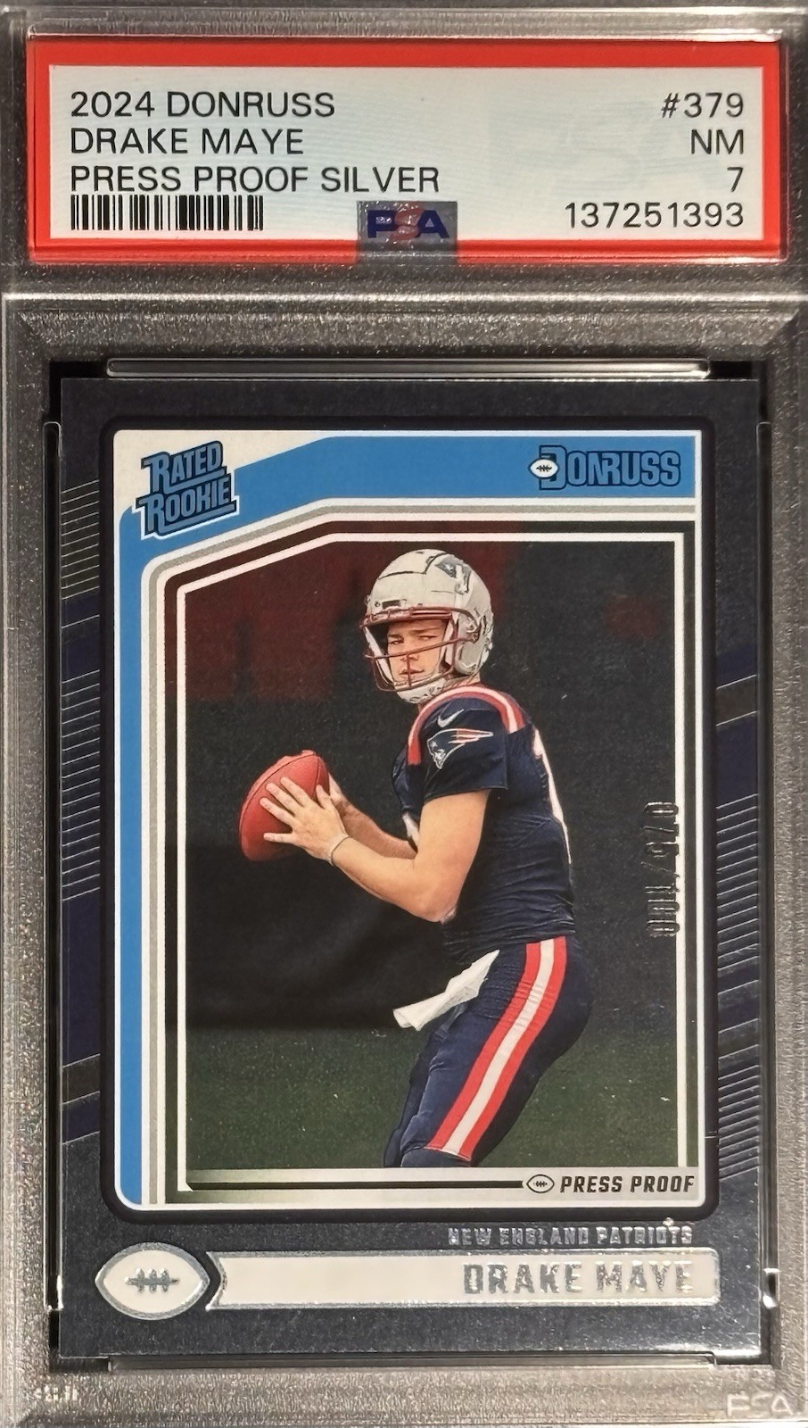 2024 Panini Donruss - Rated Rookie Drake Maye #379 Press Proof Silver /100