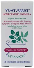Vitanica Yeast Arrest, for Yeast Infection Symptoms, 14 Suppositories
