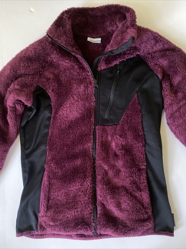 Columbia Zip Up Fleece Jacket Women's Small Long Sleeve Raspberry Pink Mock Neck - Picture 2 of 7