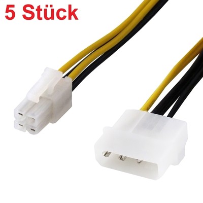 15cm PCI Stromkabel Strom Kabel für Computer PC 1 P4 Stecker auf 4 Pins interne