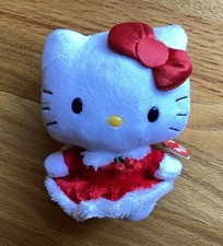Ty HELLO KITTY XMAS in RED DRESS 6  - NEW