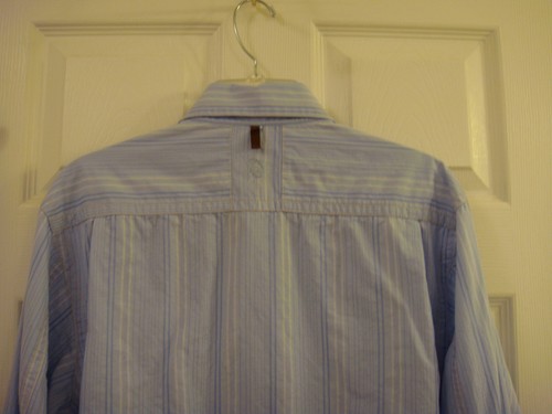 Men's Pronto-Uomo Blue Striped Embroidered Button Long Sleeve Shirt Men's Size L - Picture 10 of 12
