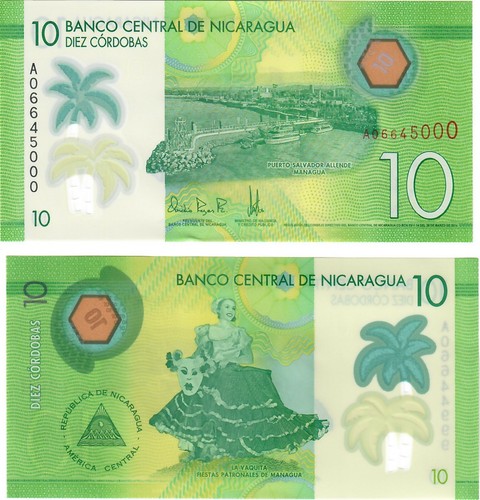 Nicaragua 10x 10 Cordobas 2014 UNC - Afbeelding 2 van 2