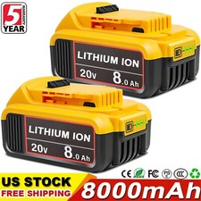 2 Pack For DeWalt 20V 20 Volt Max XR 8.0AH Lithium Ion Battery DCB206-2 DCB205-2