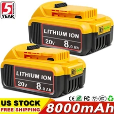 2 Pack For DeWalt 20V 20 Volt Max XR 8.0AH Lithium Ion Battery DCB206-2 DCB205-2