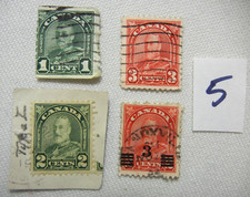 Mixed Lot of Canada Postage Stamps - 1931-1932 King George V - 4 Count - Lot #5