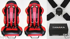 X2 TANAKA UNIVERSAL BLACK 4 POINT CAMLOCK QUICK RELEASE RACING SEAT BELT HARNESS