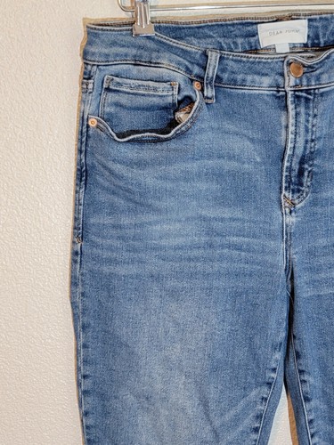 dear john jeans womens size 33x27 blaire straight cut off hem stretch denim blue - Picture 2 of 14