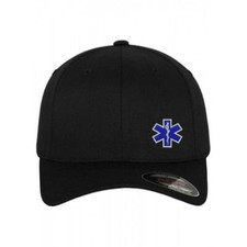 EMT Embroidered Flex Fit Baseball Cap Hat Black Emergency Medical Technician