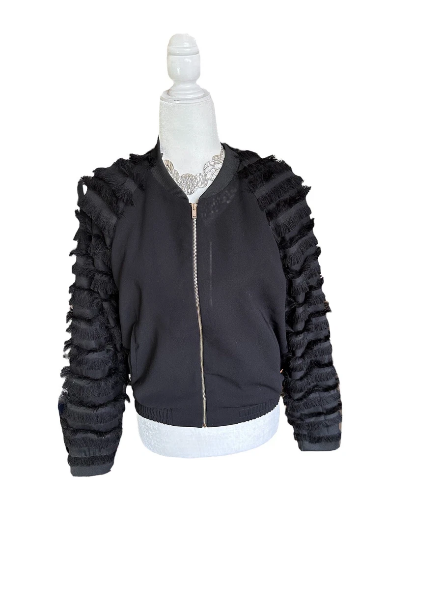 Zara Fringe Sleeve Jacket Women s Size medium