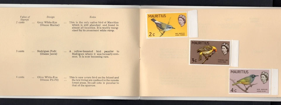Маврикий 1965 птицы буклет - полный комплект - MNH - Изображение 4 из 4