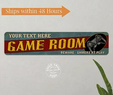 Custom Game Room Decor Sign Card Board Pool Personalized Gift 4x18 104182002038