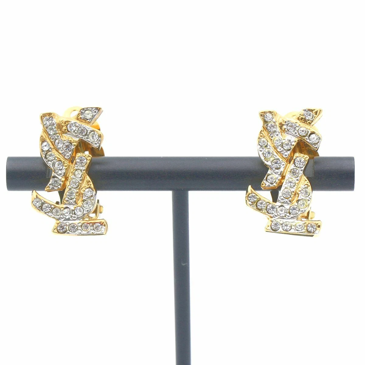 Ysl logo earrings sale