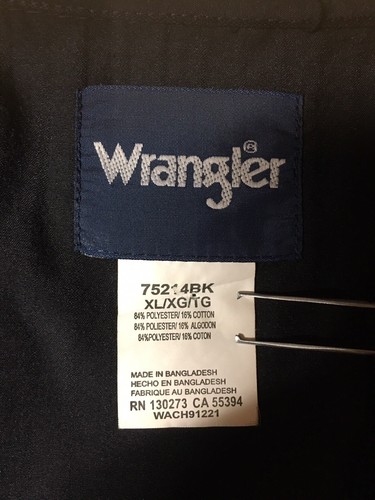 Wrangler Westward Look Resort Western Pearl-Snap XL Black Shirt striped - Picture 9 of 9