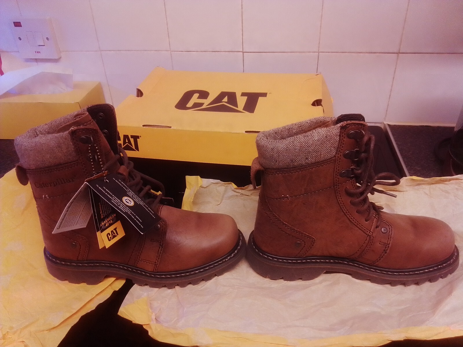 Caterpillar Boots Size 5 In Brown New In Box. eBay