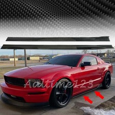 For Ford For Mustang 2010-2023 Carbon Fiber Look Side Skirt Rocker Lip Splitter