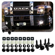 8 PCS Black License Plate Frame Screws Stainless Steel Bolts Caps Fasteners Kit