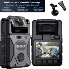 BOBLOV M7 GPS Police Body Camera Audio Recorder 180° Rotate Lens / Dash Cam 128G