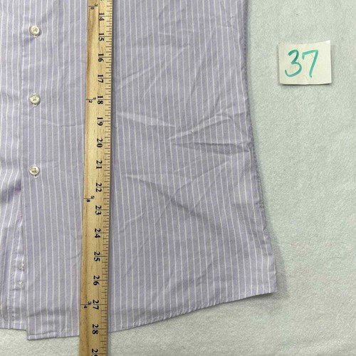 Dockers Men's Medium (15-15 1/2) Fitted Purple Striped Button Front Dress Shirt - Picture 8 of 11
